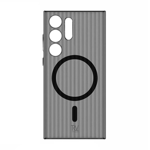 Rvelon Samsung Galaxy S24 Ultra Cover Bølget MagSafe Sort