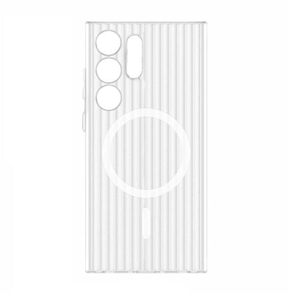 Samsung Galaxy S24 Ultra Cover Bølget MagSafe Transparent