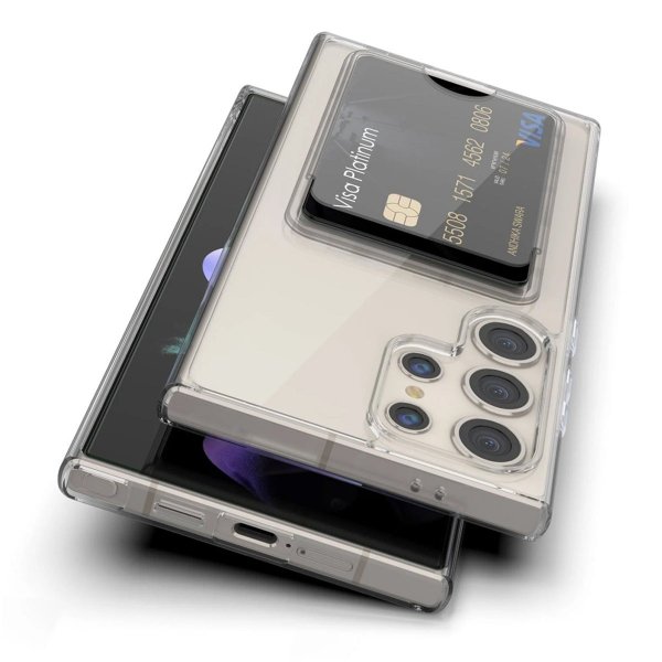 Rvelon Samsung Galaxy S24 Ultra Cover Kortholder Transparent