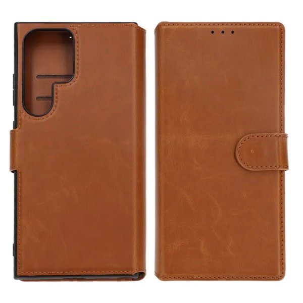 Rvelon Samsung Galaxy S24 Ultra Cover 4 Kortrum Brun