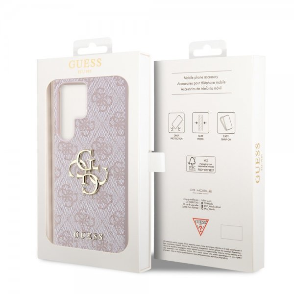 Guess Samsung Galaxy S24 Ultra Cover 4G Metal Logo Rosa