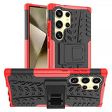 Samsung Galaxy S24 Ultra Cover Dækmønster Stativfunktion Rød