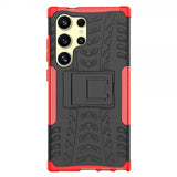 Samsung Galaxy S24 Ultra Cover Dækmønster Stativfunktion Rød