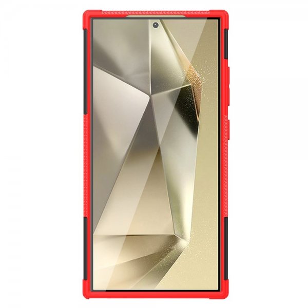 Samsung Galaxy S24 Ultra Cover Dækmønster Stativfunktion Rød