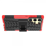 Samsung Galaxy S24 Ultra Cover Dækmønster Stativfunktion Rød