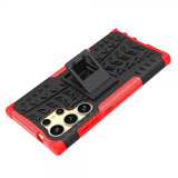 Samsung Galaxy S24 Ultra Cover Dækmønster Stativfunktion Rød