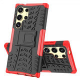 Samsung Galaxy S24 Ultra Cover Dækmønster Stativfunktion Rød