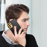 Samsung Galaxy S24 Ultra Cover Krokodillemønster Fingerring Hvid