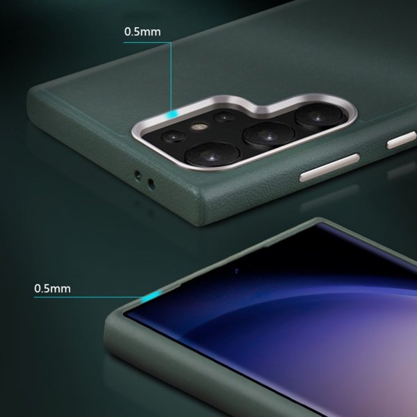 X-Level Samsung Galaxy S24 Ultra Cover Lædertekstur Grøn