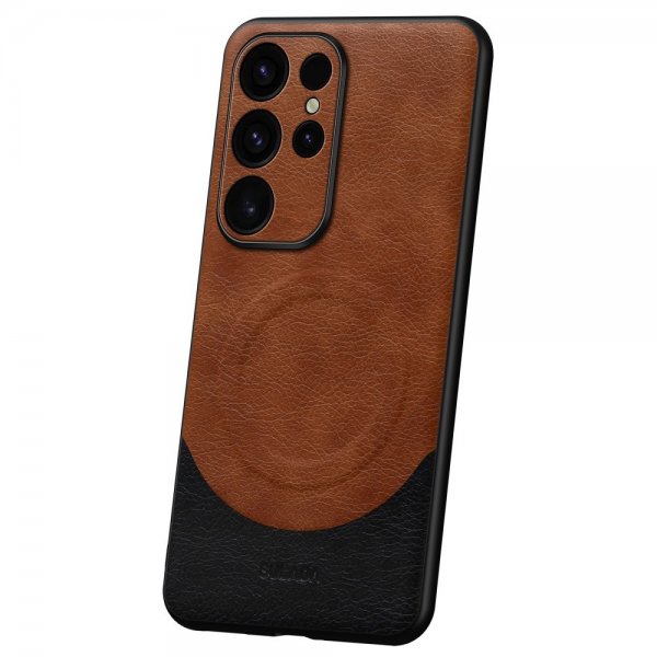 Sulada Samsung Galaxy S24 Ultra Cover Magnetic Series Brun