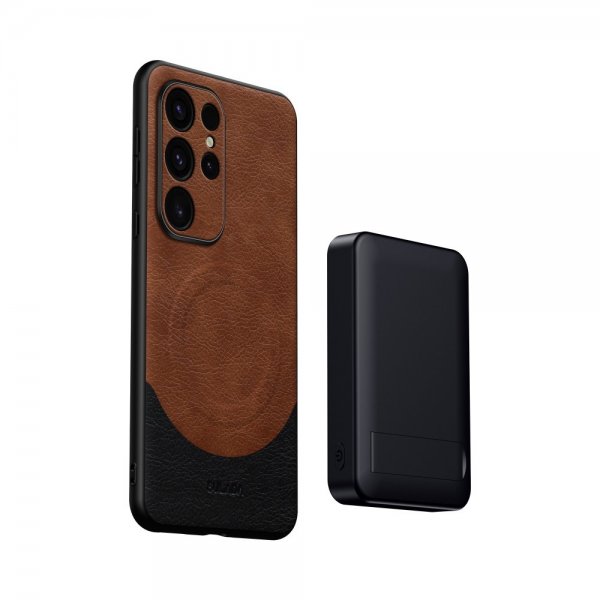 Sulada Samsung Galaxy S24 Ultra Cover Magnetic Series Brun