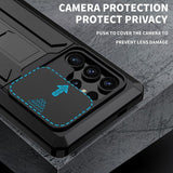 R-JUST Samsung Galaxy S24 Ultra Cover Metal Stødsikker Kamerabeskyttelse Sort