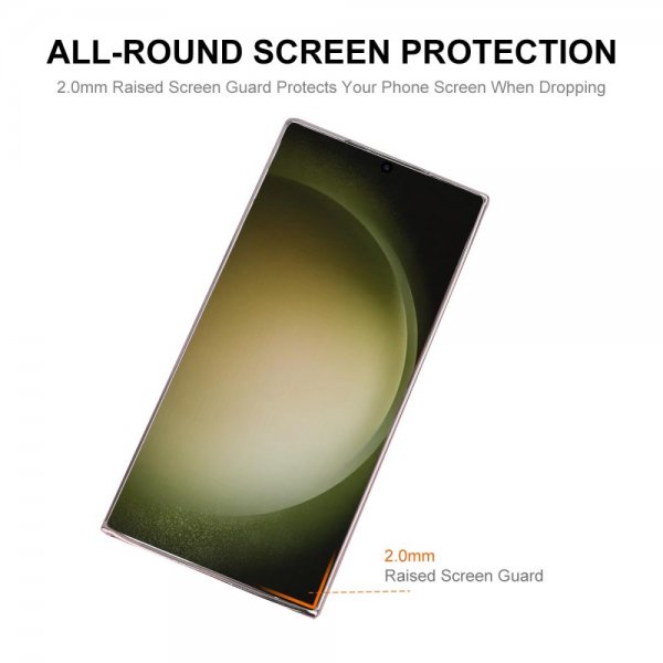 Enkay Samsung Galaxy S24 Ultra Cover Belagt Kant Glitter MagSafe Rosa