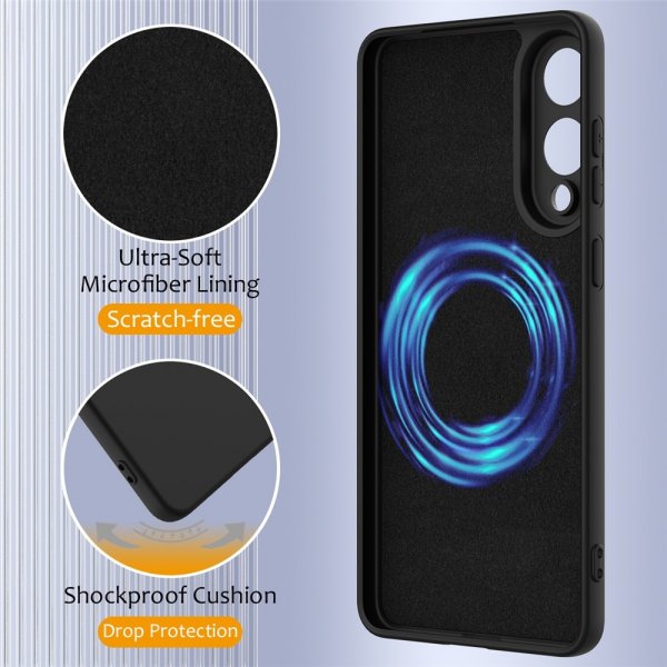 Samsung Galaxy S25 Edge Cover med Strop Silikone MagSafe Sort
