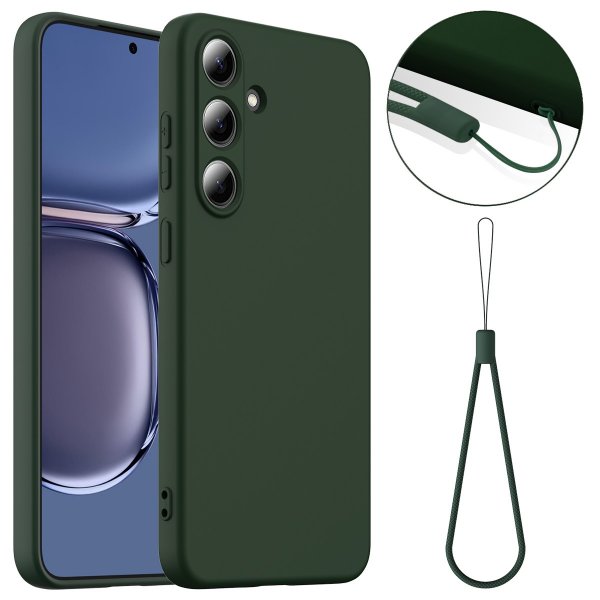 Samsung Galaxy S25 FE Cover med strop Silikone MagSafe Mørkegrøn