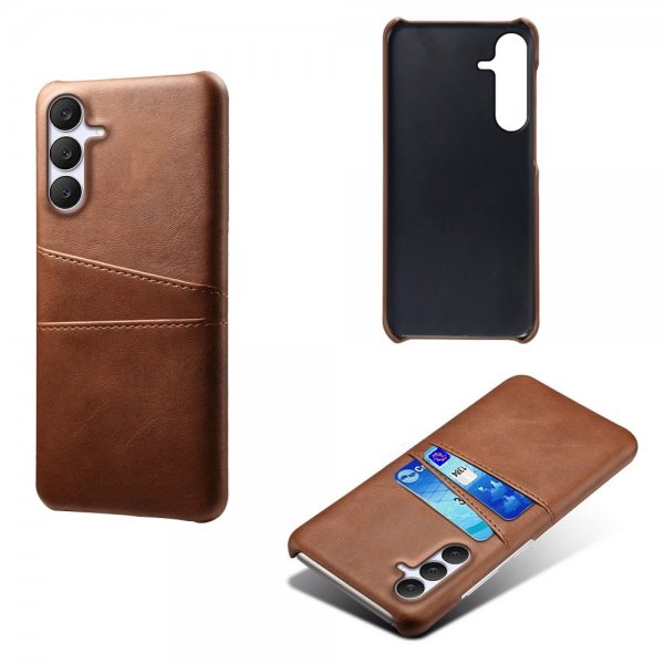 Samsung Galaxy S25 FE Cover med to Kortlommer Mørkebrun