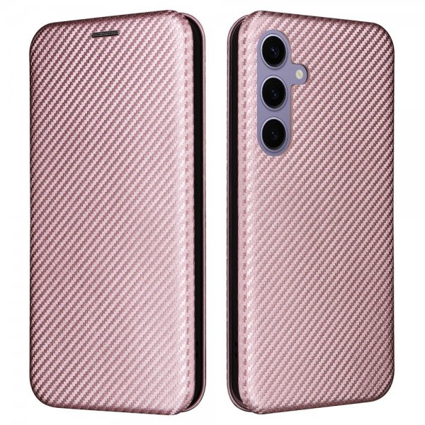 Samsung Galaxy S25 Cover Kulfibertekstur Rosaguld