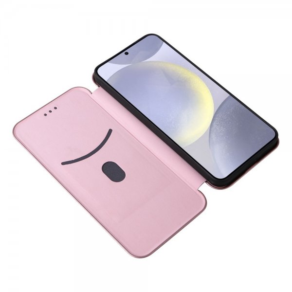 Samsung Galaxy S25 Cover Kulfibertekstur Rosaguld
