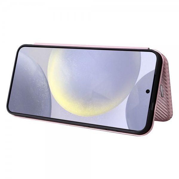 Samsung Galaxy S25 Cover Kulfibertekstur Rosaguld