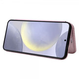 Samsung Galaxy S25 Cover Kulfibertekstur Rosaguld