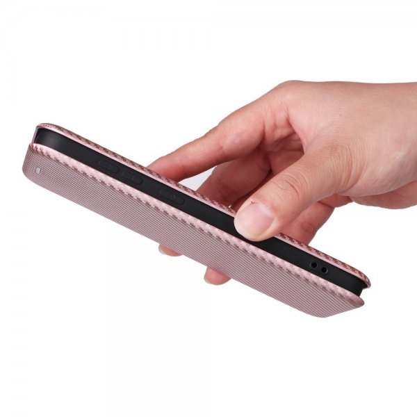 Samsung Galaxy S25 Cover Kulfibertekstur Rosaguld