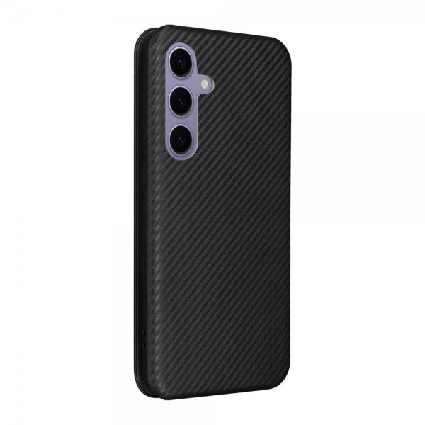 Samsung Galaxy S25 Cover Kulfibertekstur Sort