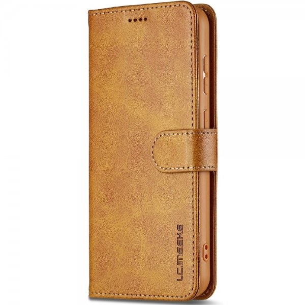 Lc.Imeeke Samsung Galaxy S25 Etui med Kortlomme Standfunktion Lysebrun