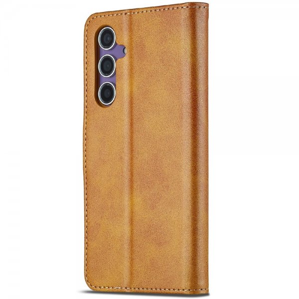 Lc.Imeeke Samsung Galaxy S25 Etui med Kortlomme Standfunktion Lysebrun