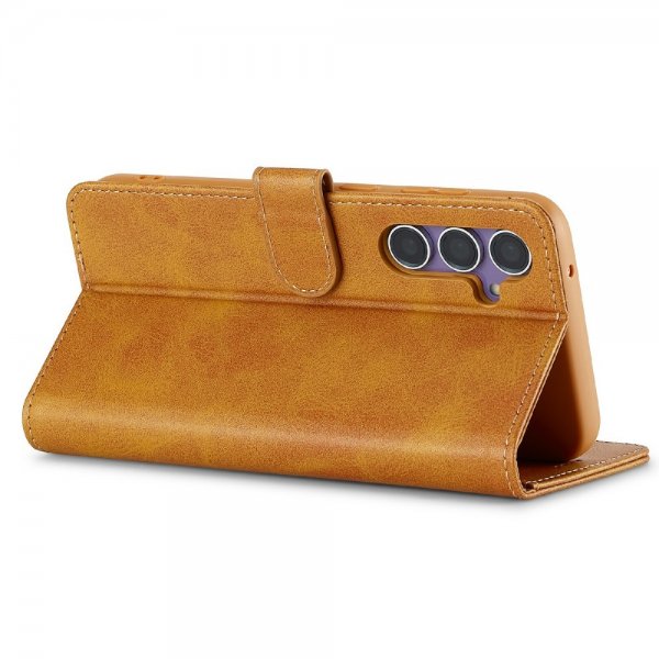 Lc.Imeeke Samsung Galaxy S25 Etui med Kortlomme Standfunktion Lysebrun