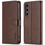 Lc.Imeeke Samsung Galaxy S25 Etui med Kortlomme Stativfunktion Mørkebrun