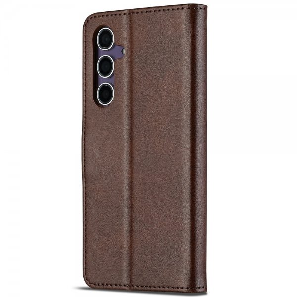 Lc.Imeeke Samsung Galaxy S25 Etui med Kortlomme Stativfunktion Mørkebrun