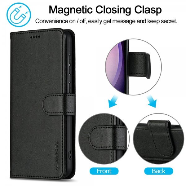 Lc.Imeeke Samsung Galaxy S25 Cover med Kortrum Kickstand Sort