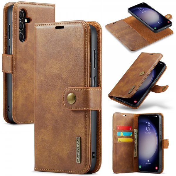 Dg.Ming Samsung Galaxy S25 Etui med Aftageligt Cover Brun