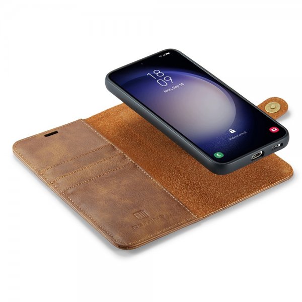 Dg.Ming Samsung Galaxy S25 Etui med Aftageligt Cover Brun
