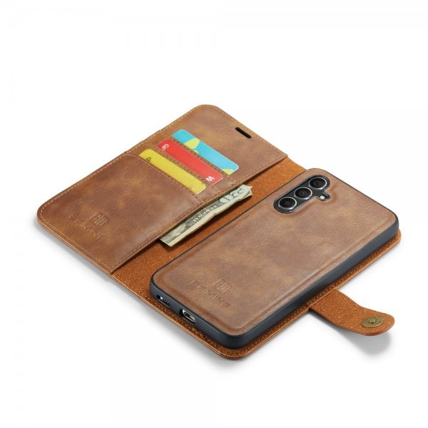 Dg.Ming Samsung Galaxy S25 Etui med Aftageligt Cover Brun