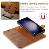 Dg.Ming Samsung Galaxy S25 Etui med Aftageligt Cover Brun