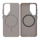 Samsung Galaxy S25 Cover Kulfibermønster MagSafe Grå