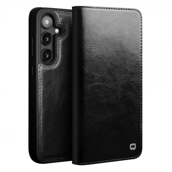 Qialino Samsung Galaxy S25 Plus Etui Ægte Læder Sort