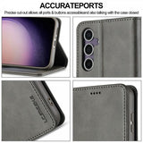 Lc.Imeeke Samsung Galaxy S25 Plus Etui med Kortlomme og Standfunktion Grå