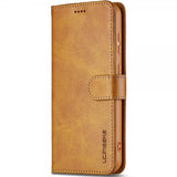 Lc.Imeeke Samsung Galaxy S25 Plus Etui med Kortlomme Stativfunktion Lysebrun