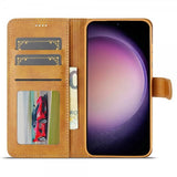 Lc.Imeeke Samsung Galaxy S25 Plus Etui med Kortlomme Stativfunktion Lysebrun