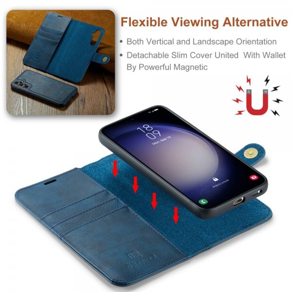 Dg.Ming Samsung Galaxy S25 Plus Etui med Aftageligt Cover Blå