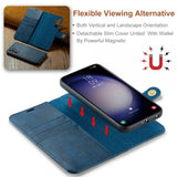 Dg.Ming Samsung Galaxy S25 Plus Etui med Aftageligt Cover Blå