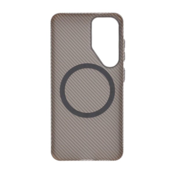Samsung Galaxy S25 Plus Cover Kulfibermønster MagSafe Grå