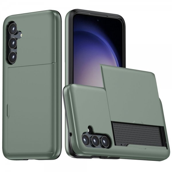 Samsung Galaxy S25 Plus Cover Card Slide Grøn