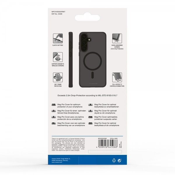 Vivanco Samsung Galaxy S25 Plus Cover Mag Pro Transparent Sort