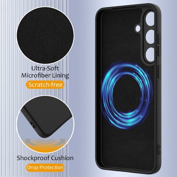 Samsung Galaxy S25 Plus Cover med Strop Silikone MagSafe Sort