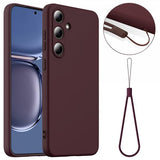 Samsung Galaxy S25 Plus Cover med Rem Silikone MagSafe Vinrød