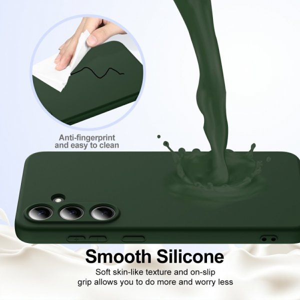 Samsung Galaxy S25 Plus Cover med Strop Silikone MagSafe Mørkegrøn