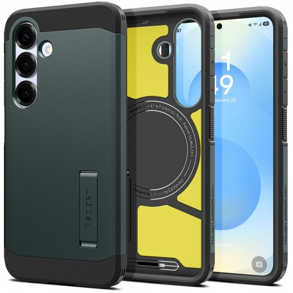 Spigen Samsung Galaxy S25 Plus Cover Tough Armor MagFit Abyss Green
